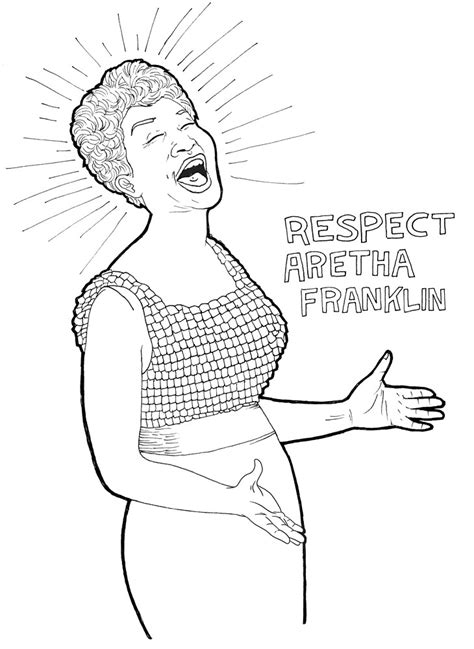 aretha franklin coloring page